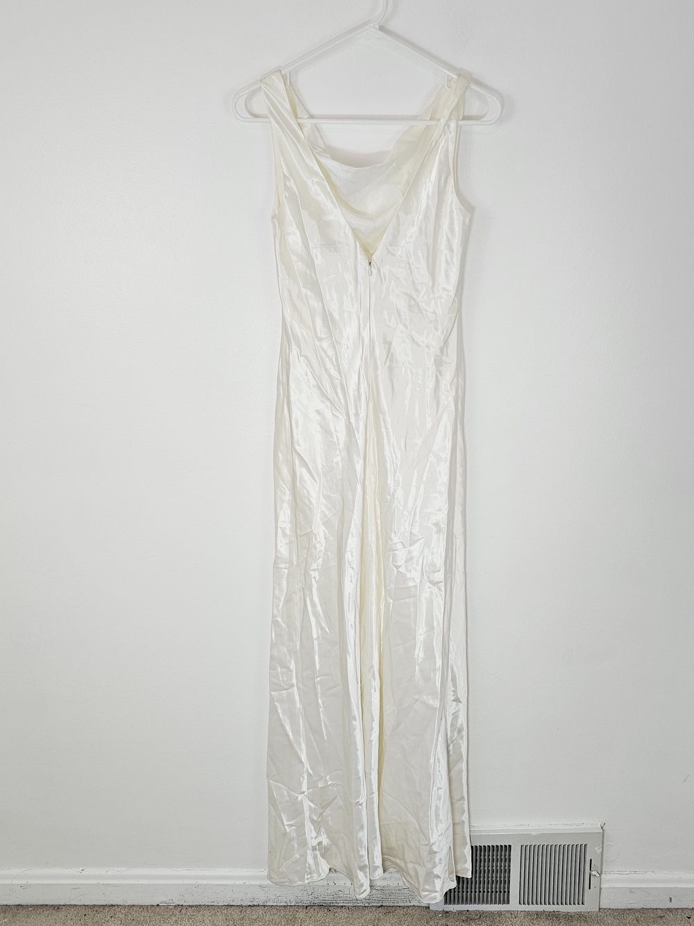 Vintage Lillie Rubin Silky Ivory White Slip Dress - Picture 3 of 6